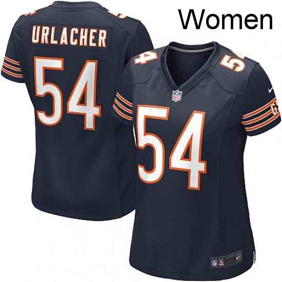 Womens Nike Chicago Bears 54 Brian Urlacher Game Navy Blue Team Color NFL Jersey